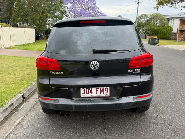 Rear of the black 2013 Volkswagen Tiguan